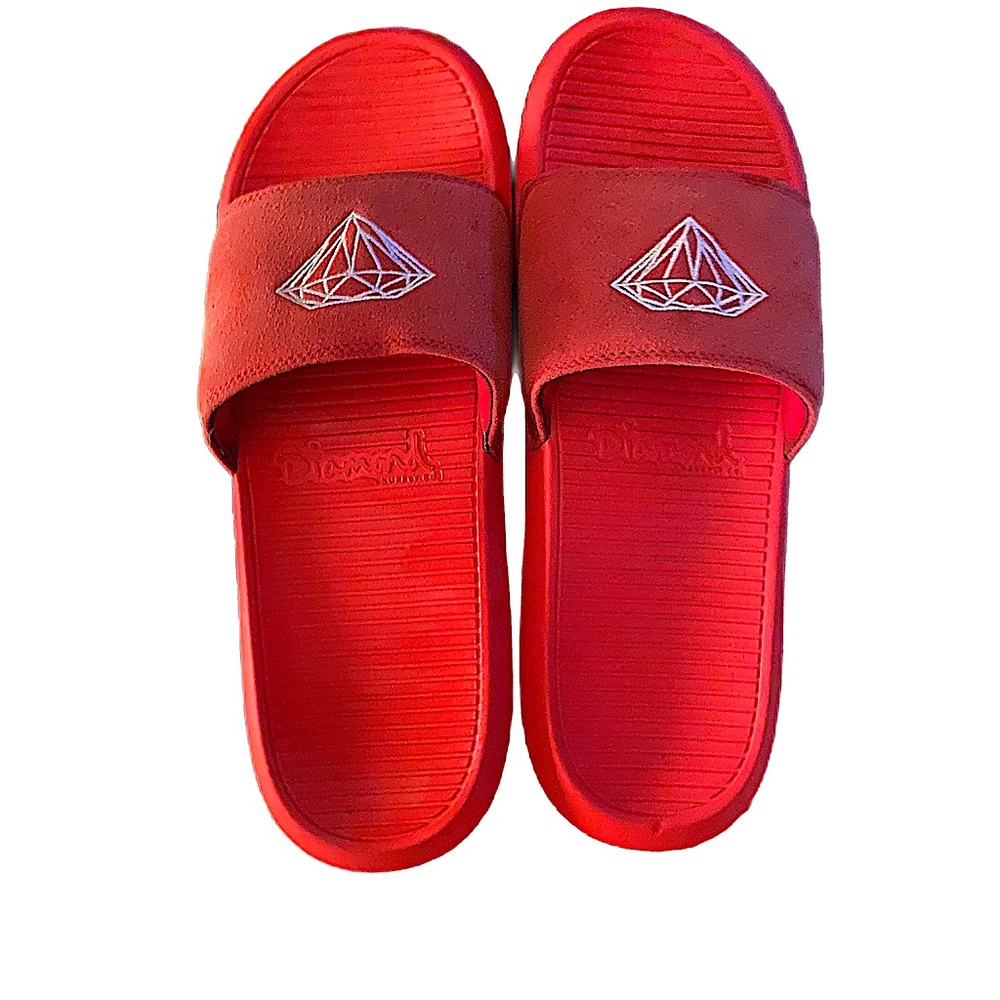 Diamond Supply Co. Mens Fairfax Slide Sandals Casual - Red - Size 11